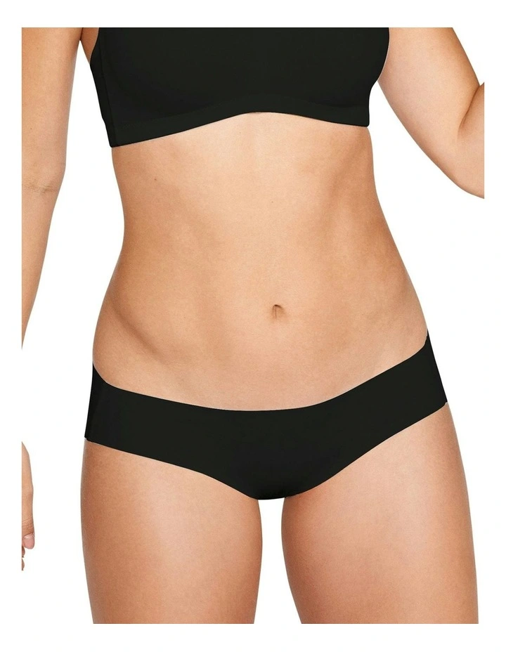 Cotton And Modal Seamless Invisible Hipster Brief in Black image 7
