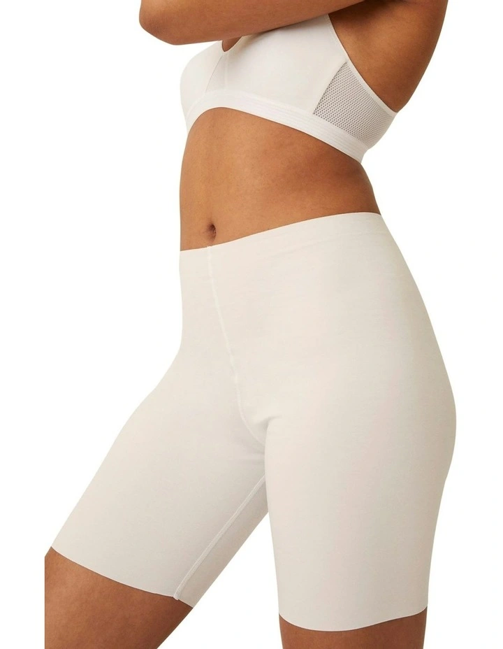 Cotton And Modal Long Leg Boxer Brief in White image 3