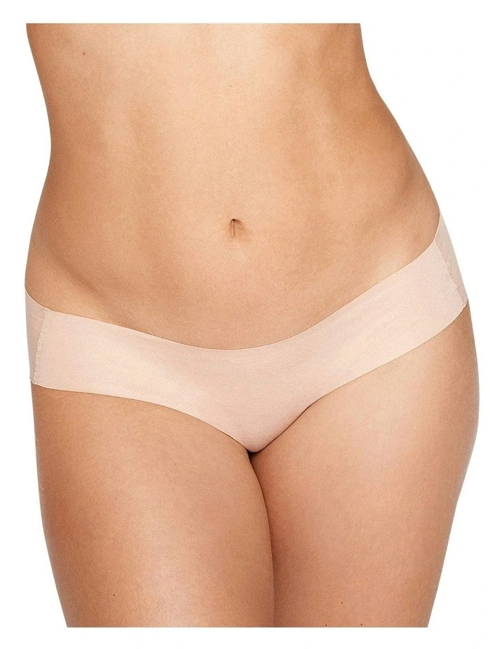 Cotton And Modal Seamless Invisible Hipster Brief in Light Beige image 5