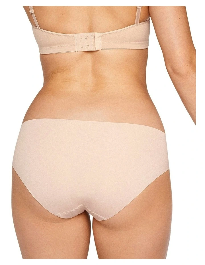 Cotton And Modal Seamless Invisible Hipster Brief in Light Beige image 6