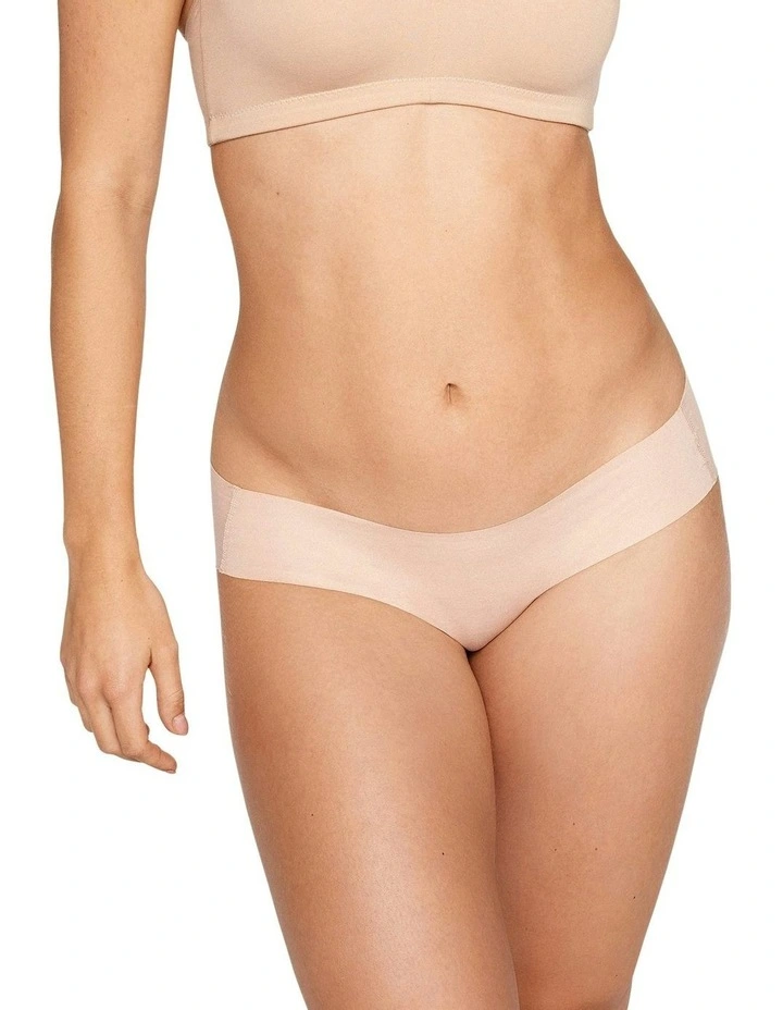 Cotton And Modal Seamless Invisible Hipster Brief in Light Beige image 7