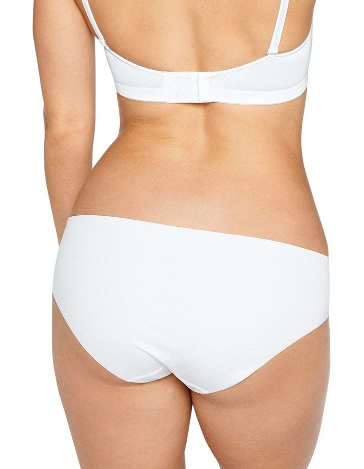 Cotton And Modal Seamless Invisible Hipster Brief in White image 2