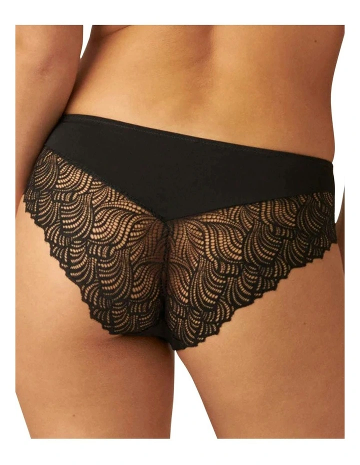 The Friday Sustainable Lace Trim Brief in Black image 2