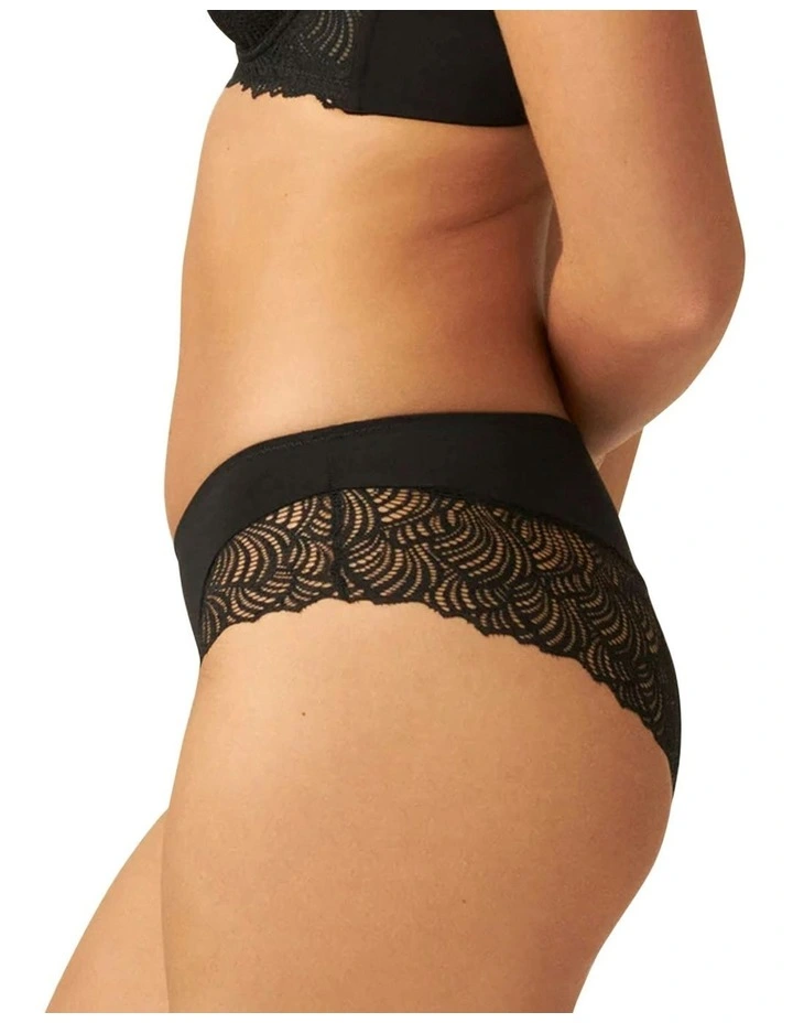 The Friday Sustainable Lace Trim Brief in Black image 3