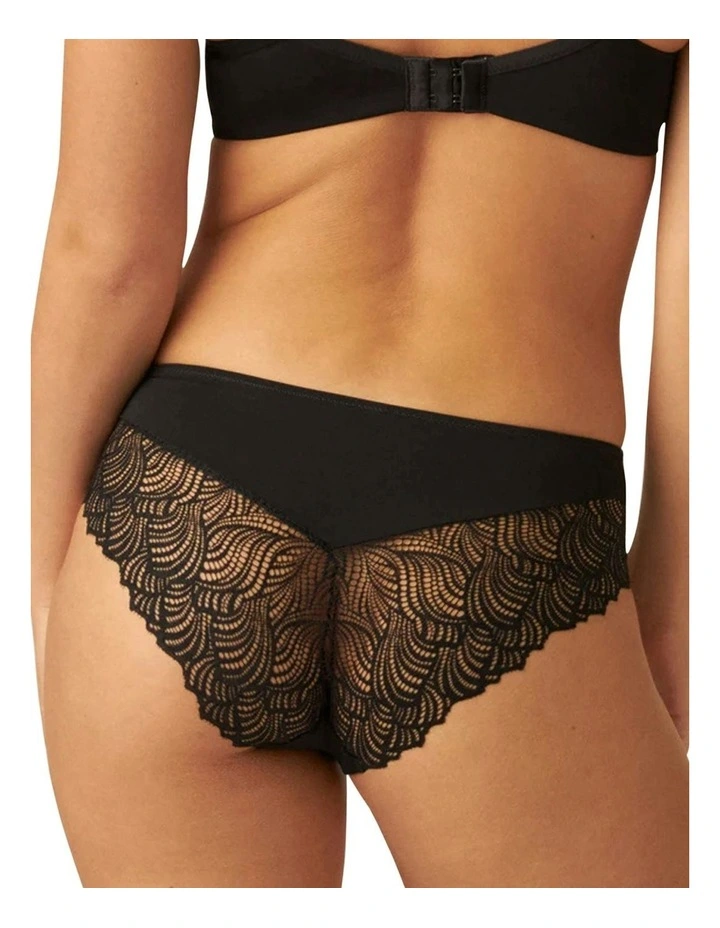 The Friday Sustainable Lace Trim Brief in Black image 4
