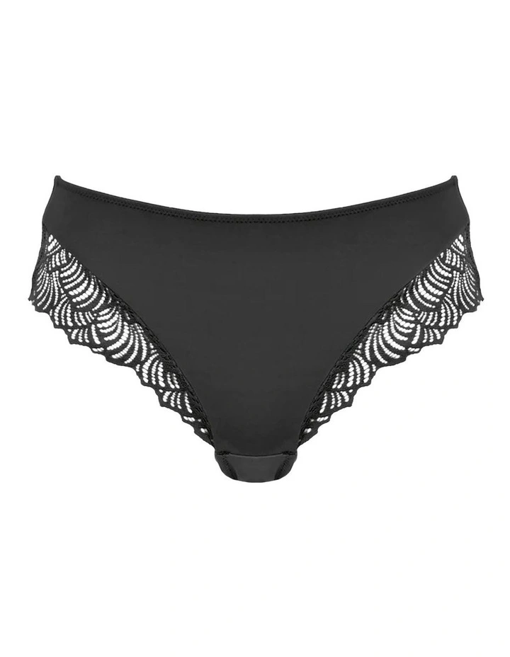 The Friday Sustainable Lace Trim Brief in Black image 6