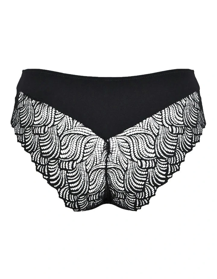 The Friday Sustainable Lace Trim Brief in Black image 7