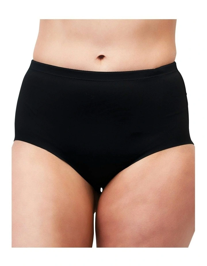 High Waist Shapewear Brief With Lace in Black image 1