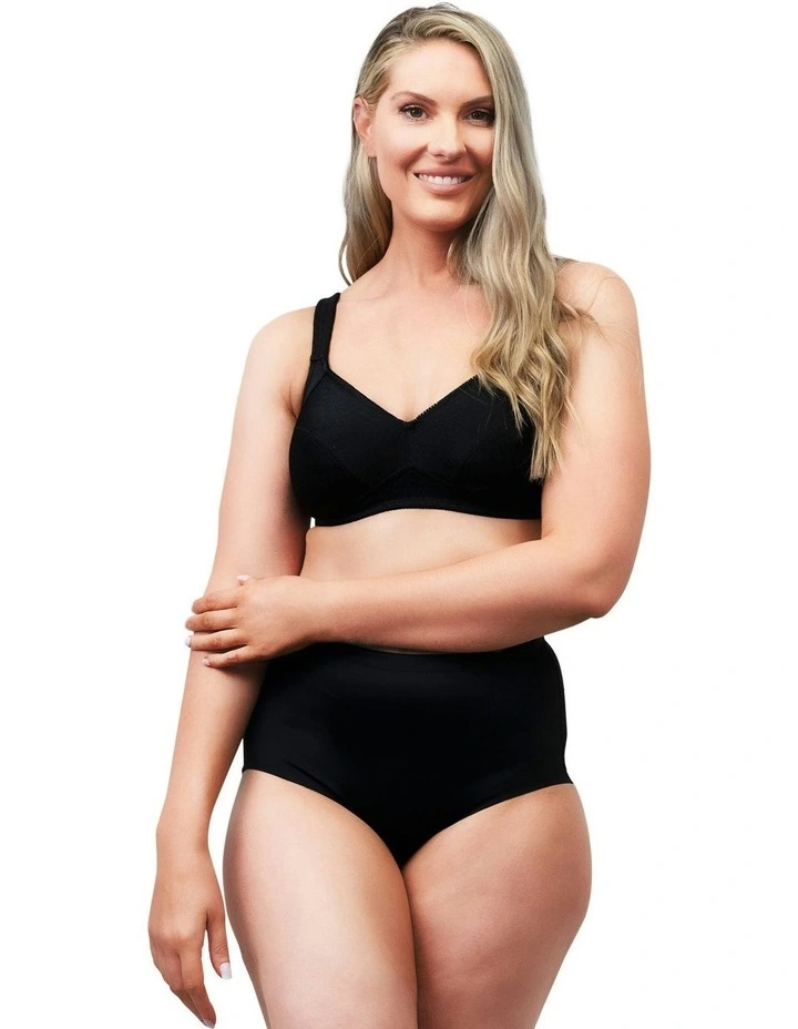 High Waist Shapewear Brief With Lace in Black image 4