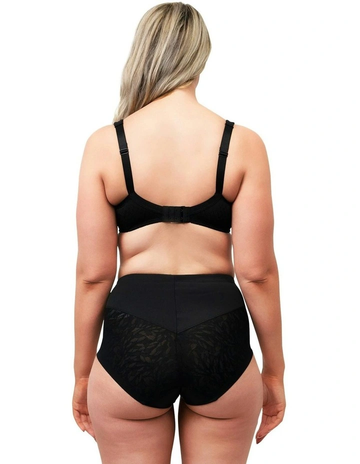 High Waist Shapewear Brief With Lace in Black image 5