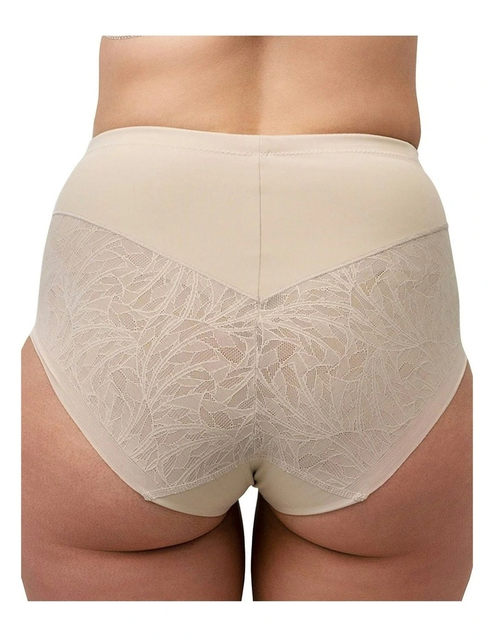 High Waist Shapewear Brief With Lace in Beige image 2