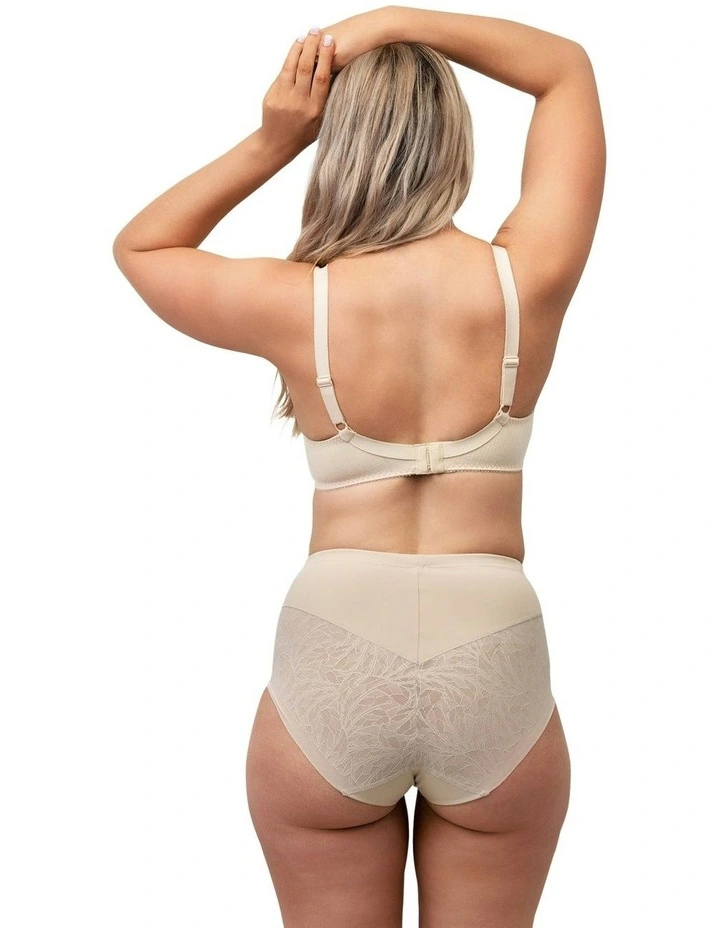 High Waist Shapewear Brief With Lace in Beige image 5