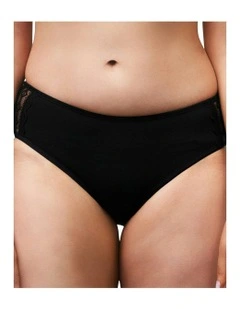 Organic Cotton And Lace Bikini Style Period Underwear in Black