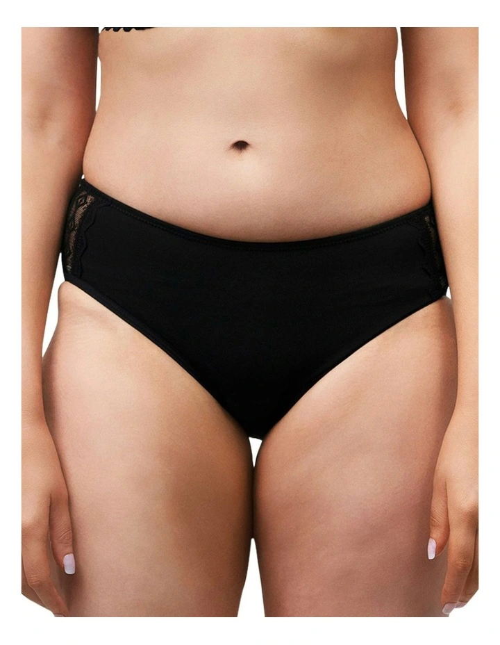 Organic Cotton And Lace Bikini Style Period Underwear in Black image 7