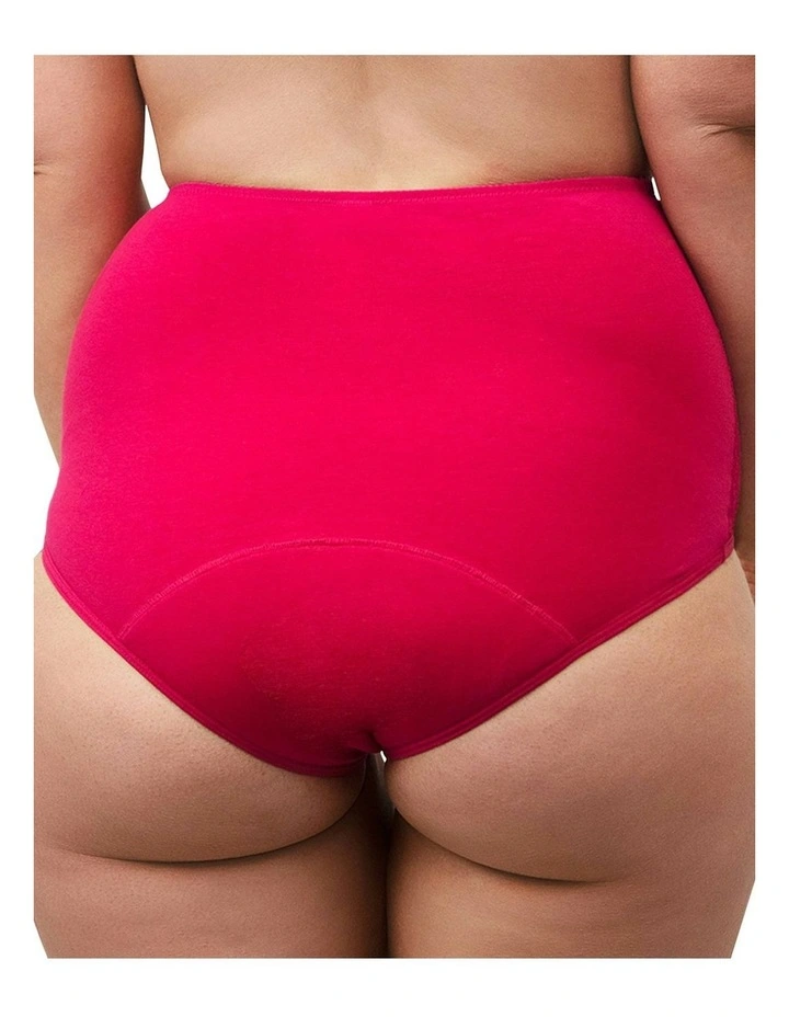 Organic Cotton And Lace High Waist Period Underwear in Red image 2