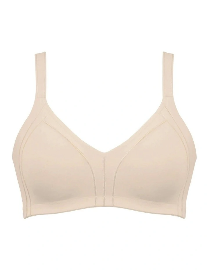 Side Smoothing Wirefree Minimiser Bra in Beige image 5