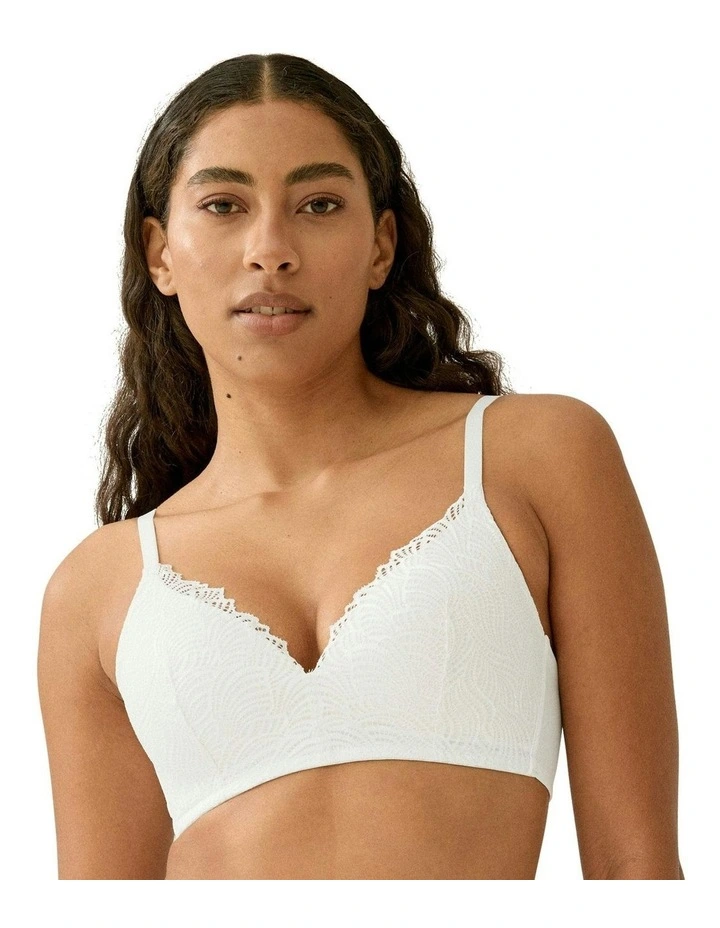The Friday Wirefree Recycled Lace Bra in White image 1