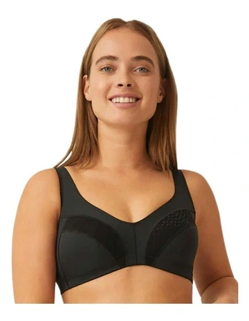 Soft & Comfy Wide Strap Wirefree Bra in Black