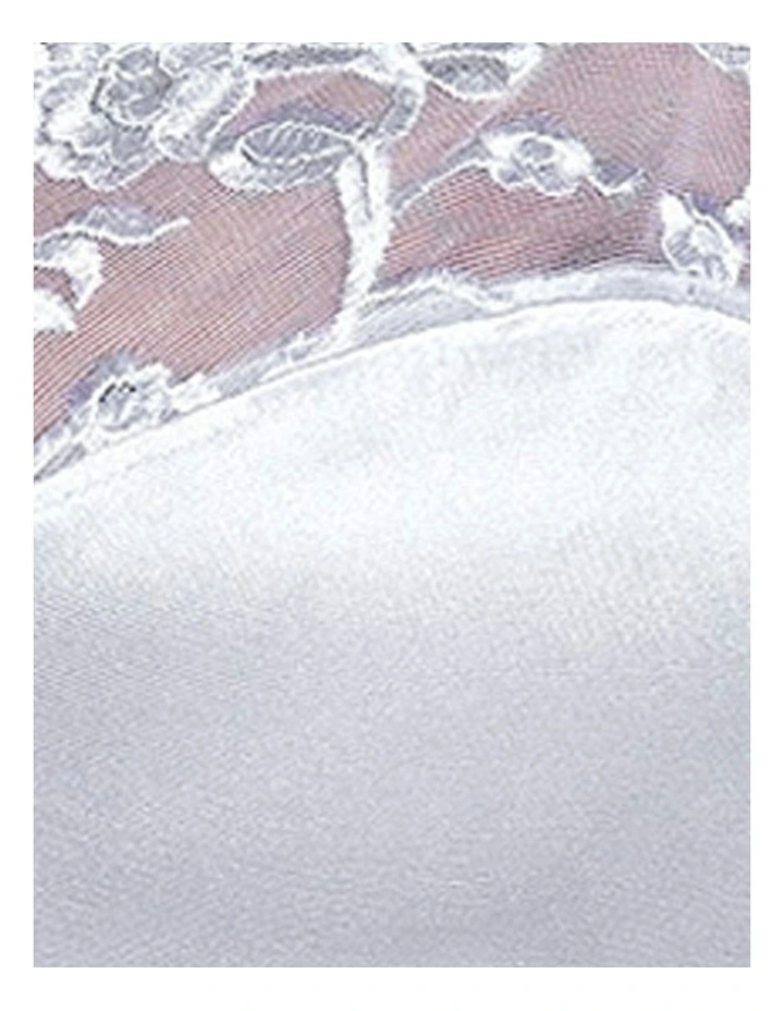 Embroidered Underwire Balconette Bra in White image 6