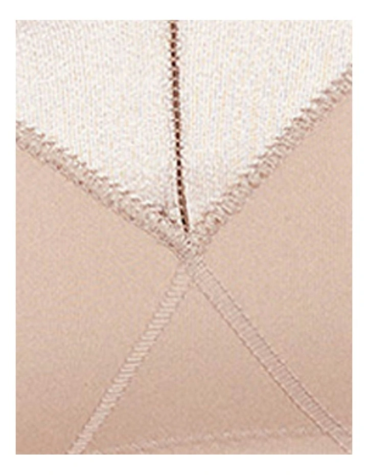 Satin Trim Seamless Wirefree Minimiser Bra in Light Beige image 6