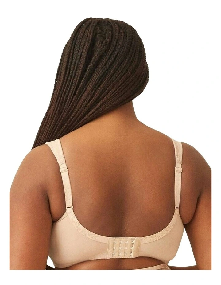 Side Smoothing Organic Cotton Wirefree Minimiser Bra in Light Beige image 2