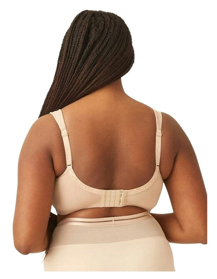 Side Smoothing Organic Cotton Wirefree Minimiser Bra in Light Beige image 4