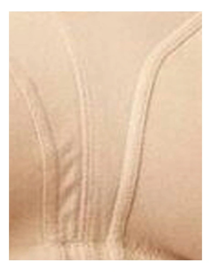 Side Smoothing Organic Cotton Wirefree Minimiser Bra in Light Beige image 7