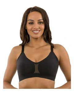 Simplicity Seamless Wirefree Bonded Bra with Removable Padding in Black