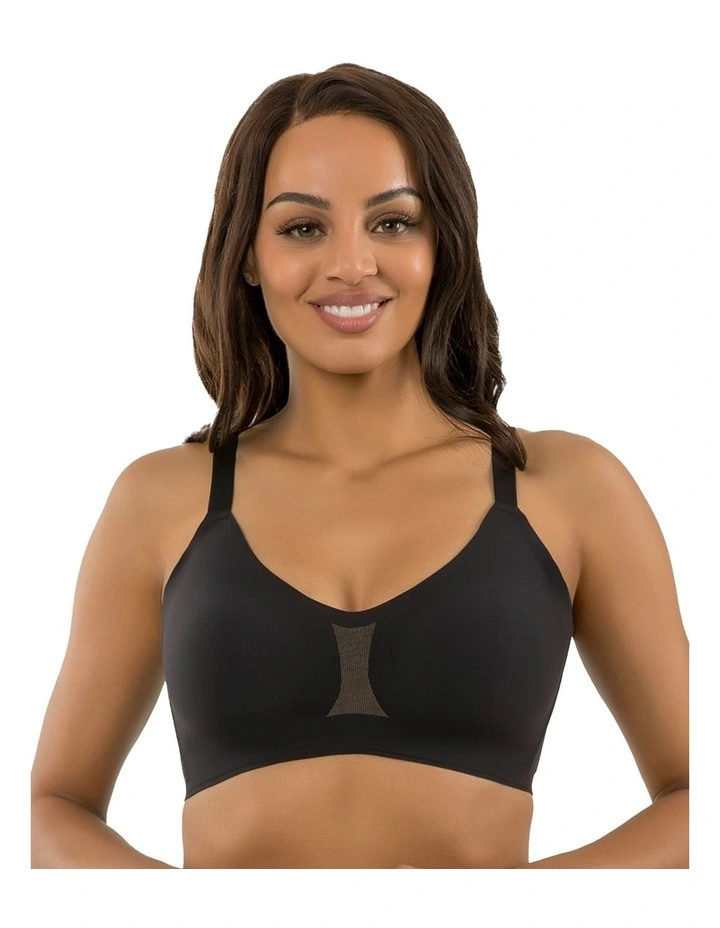 Simplicity Seamless Wirefree Bonded Bra with Removable Padding in Black image 1
