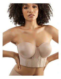 Elissa Seamless Padded Longline Strapless Bra in European Nude