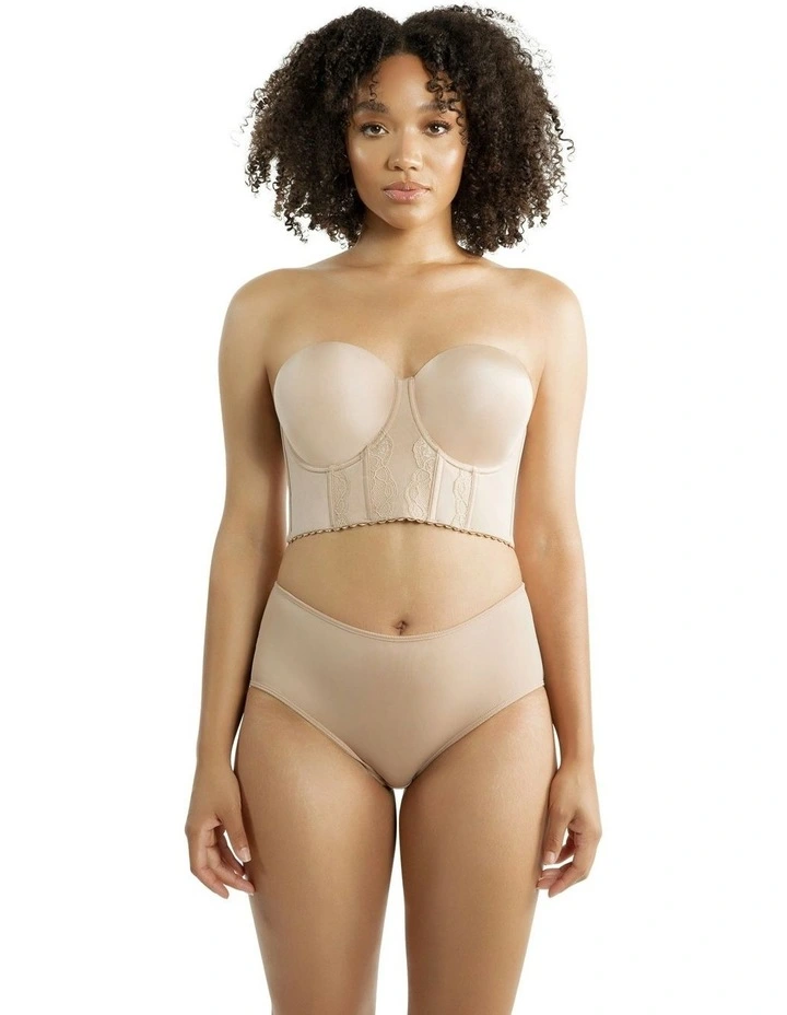 Elissa Seamless Padded Longline Strapless Bra in European Nude image 3