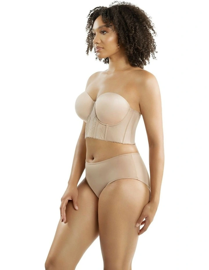Elissa Seamless Padded Longline Strapless Bra in European Nude image 4