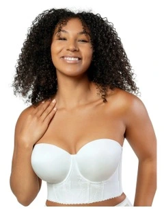 Elissa Seamless Padded Longline Strapless Bra in White