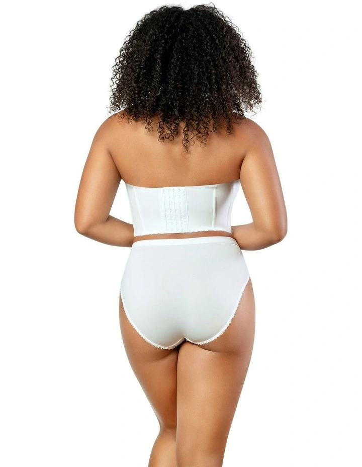 Elissa Seamless Padded Longline Strapless Bra in White image 2