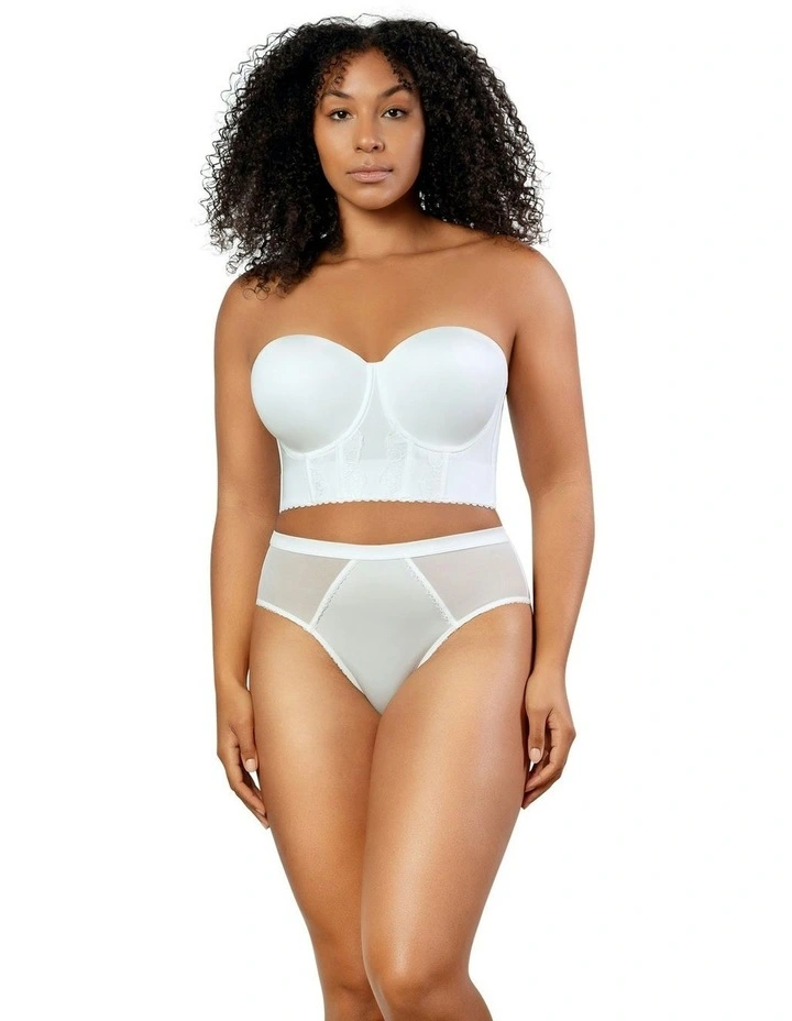 Elissa Seamless Padded Longline Strapless Bra in White image 5