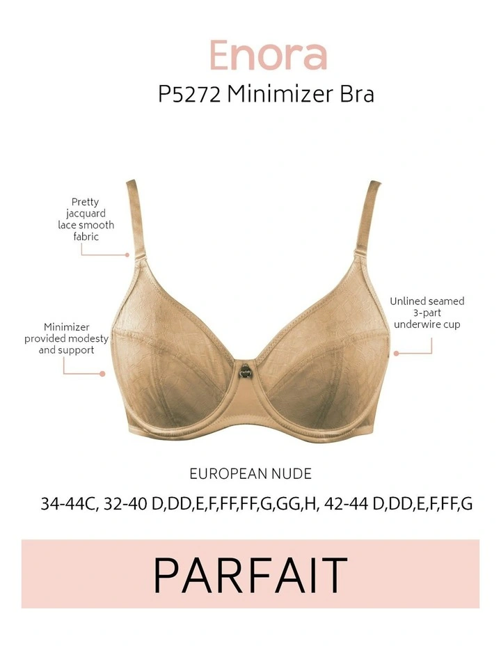 Enora Underwire Minimiser Bra in European Nude image 6