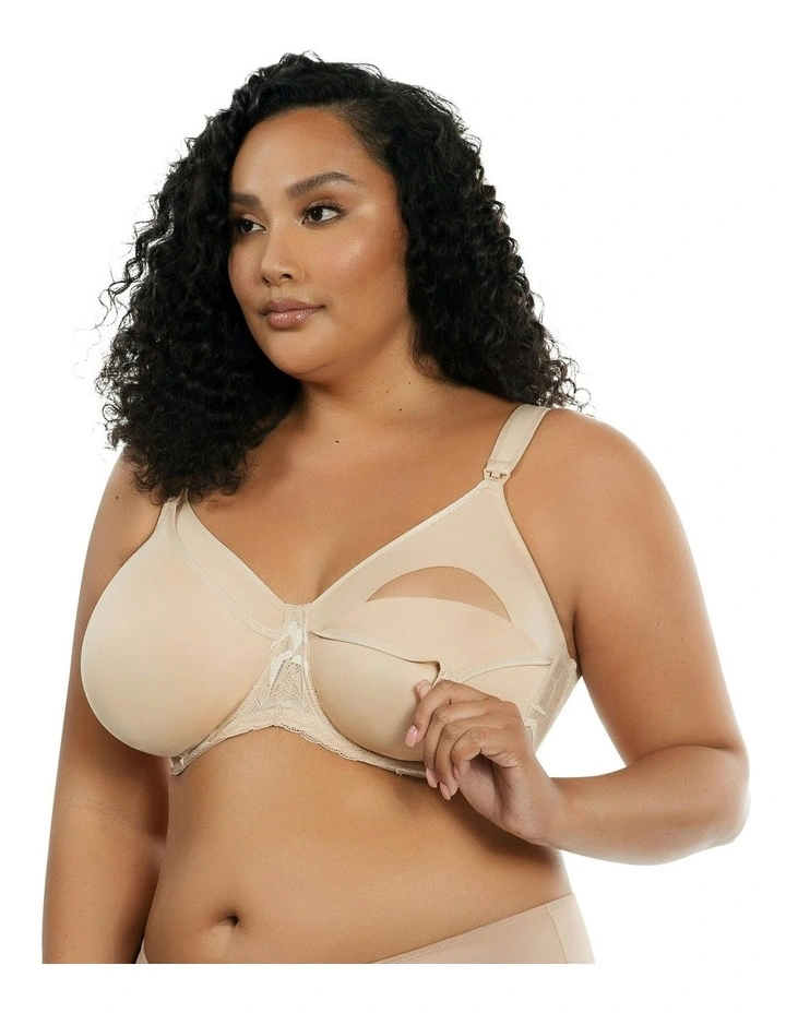 Leila Seamless Underwire Nursing Bra in Bare image 6