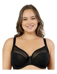 Shea Supportive Full Bust Plunge Bra in Black
