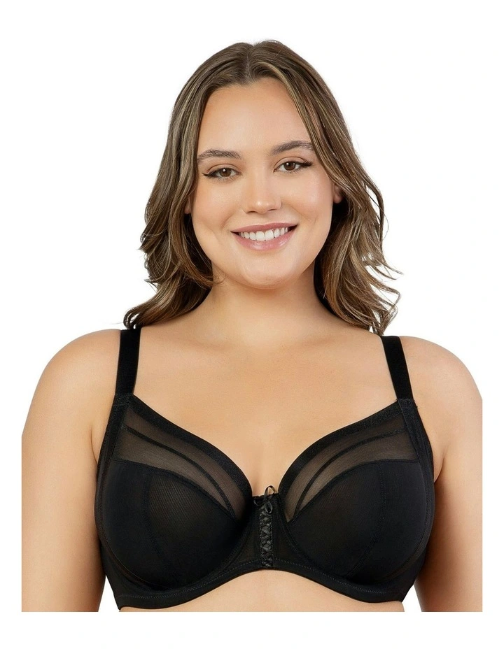 Shea Supportive Full Bust Plunge Bra in Black image 1