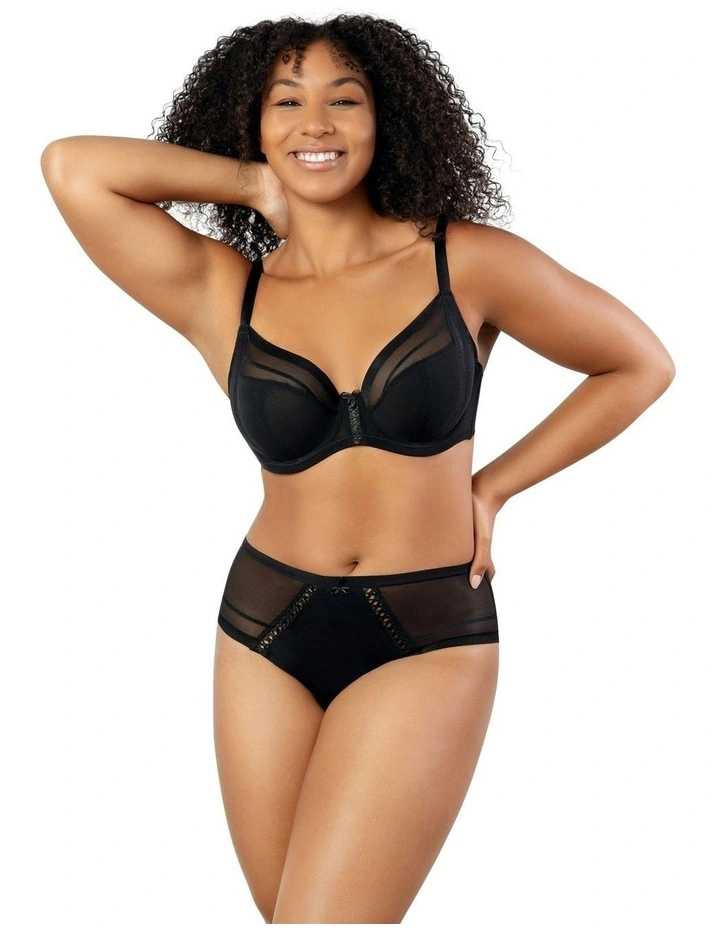 Shea Supportive Full Bust Plunge Bra in Black image 5