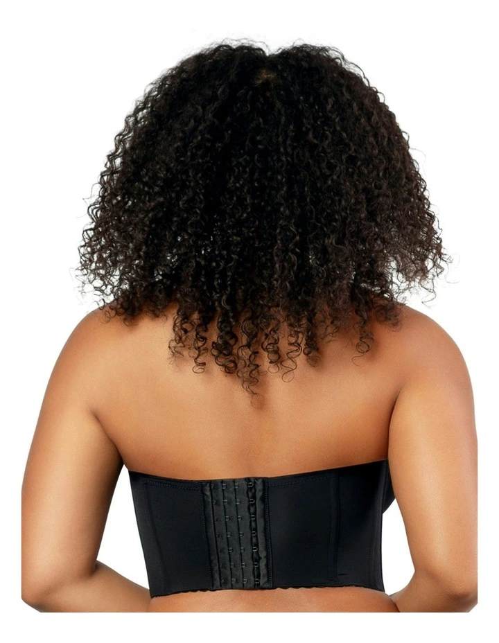 Elissa Seamless Padded Longline Strapless Bra in Black image 2