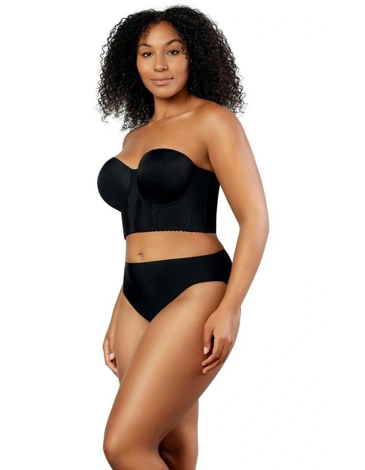 Elissa Seamless Padded Longline Strapless Bra in Black image 7