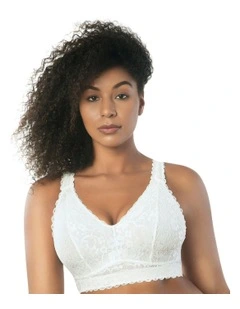 Adriana Wirefree Full Bust Lace Bralette in Pearl White