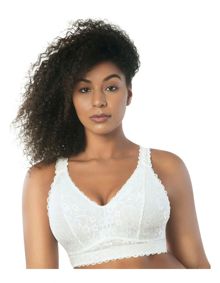 Adriana Wirefree Full Bust Lace Bralette in Pearl White image 1