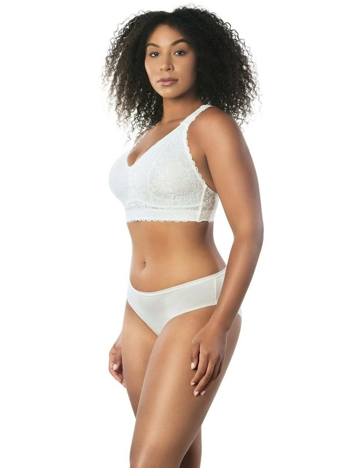 Adriana Wirefree Full Bust Lace Bralette in Pearl White image 6