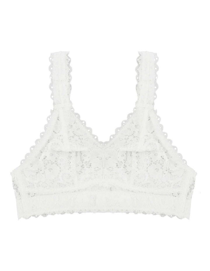 Adriana Wirefree Full Bust Lace Bralette in Pearl White image 7