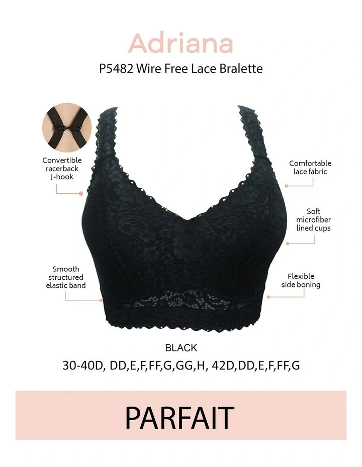 Adriana Wirefree Full Bust Lace Bralette in Black image 6