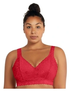 Adriana Wirefree Full Bust Lace Bralette in Racing Red
