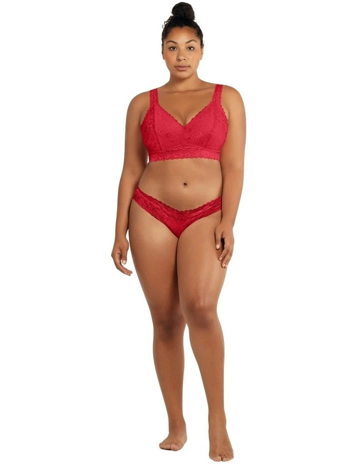 Adriana Wirefree Full Bust Lace Bralette in Racing Red image 3