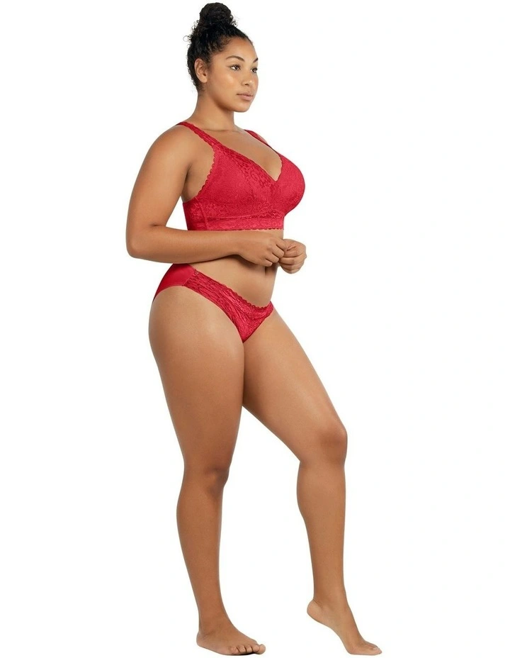 Adriana Wirefree Full Bust Lace Bralette in Racing Red image 4